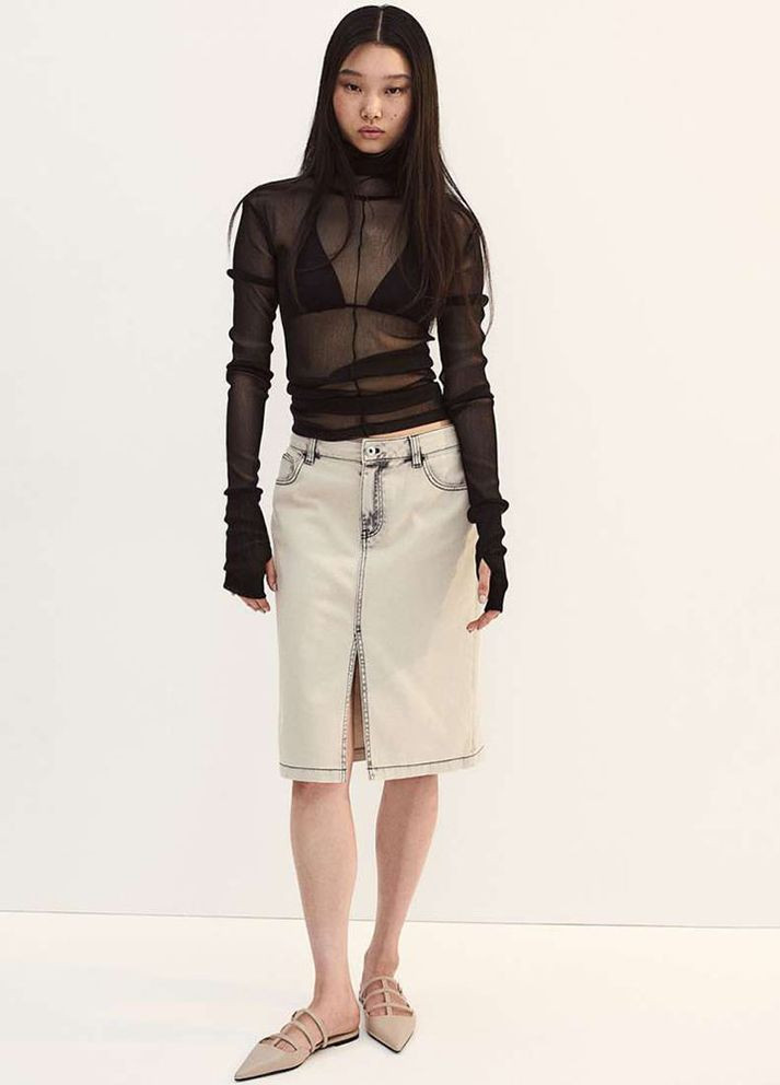 Джинсова спідниця міді H&M (356671135)