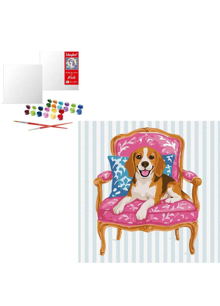 Картина за номерами "Бігль", 40x40 см (KHO6781) Ідейка (368029336)