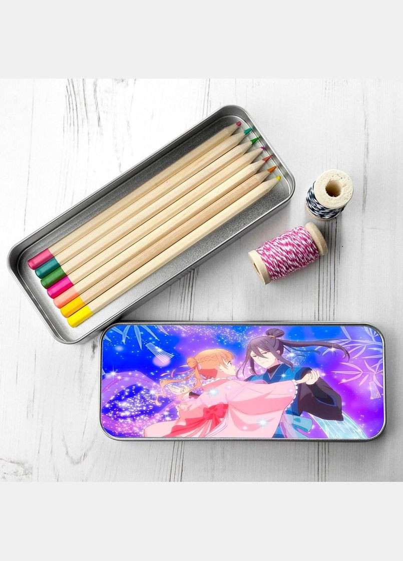 Пенал школьный для мальчика и девочки металлический Аниме Сказка о сахарном яблоке #013 7*18 см Silver No Brand (309159493)