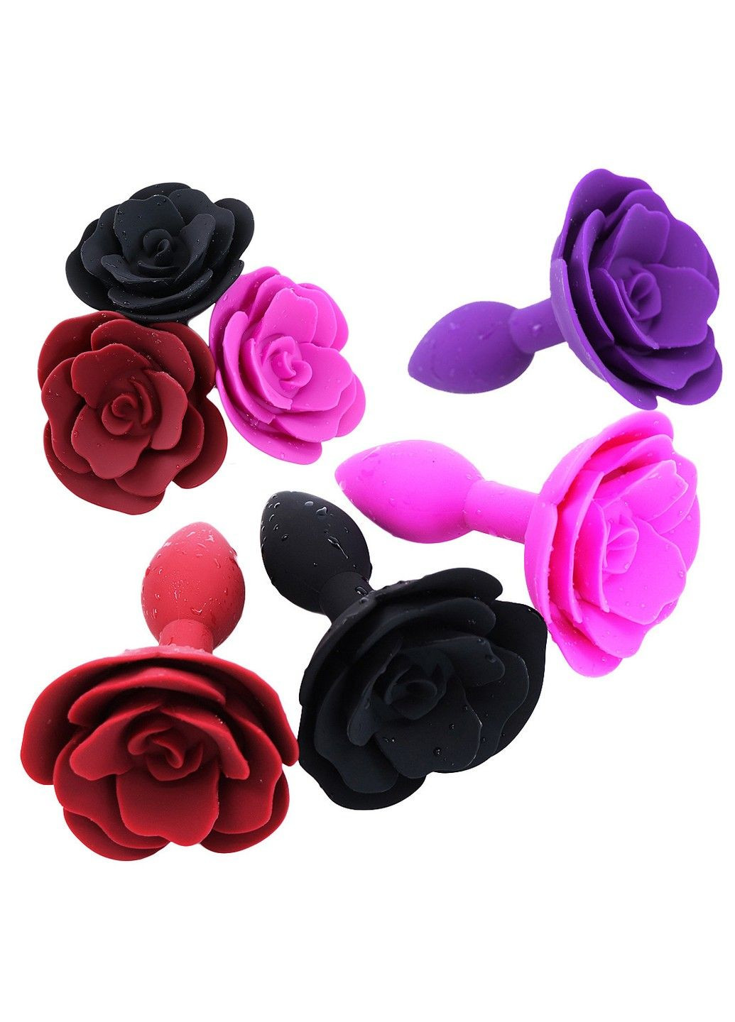 Силиконовая фиолетовая анальная втулка в виде розы We Love (284278569)