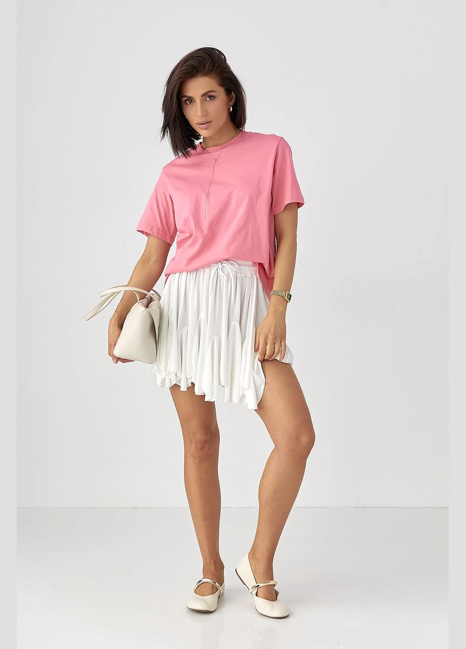 Жіноча базова однотонна футболка Lurex - (330988586)