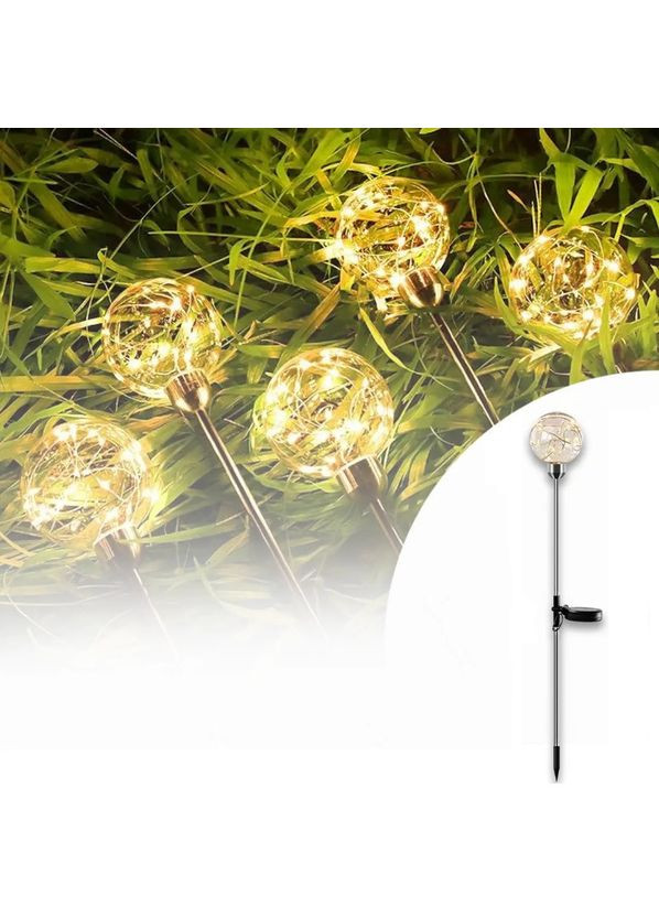 Вуличний садовий ліхтар Світлодіодна Куля на сонячній батареї 70см 1шт. ТЕПЛИЙ БІЛИЙ Po Fanu (325483967)