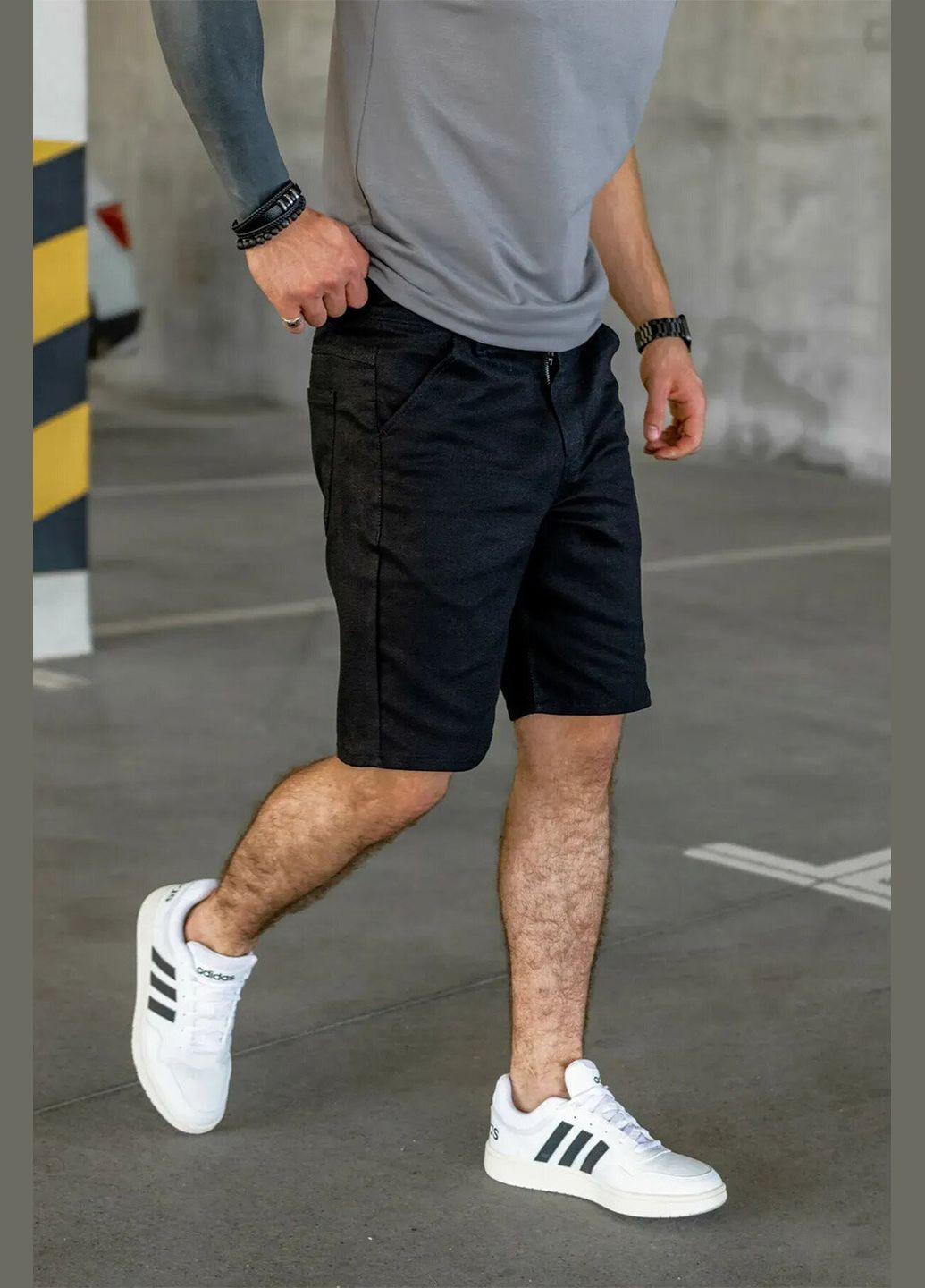 Мужские классические шорты Чинос Черные Teamv (337115801)