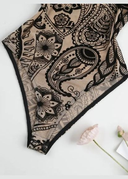 Боди женский Y2K с тропическим принтом 352 No Brand (350886116)