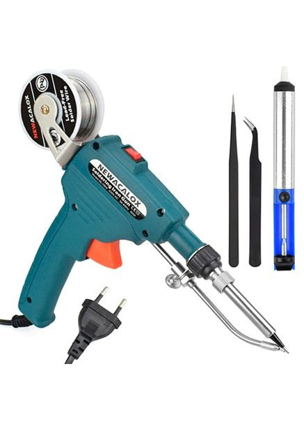 Паяльник з автоматичною подачею припою 7 в 1, 220В 60Вт 400C, в наборі припой, пінцети, олововідсмоктувач Jiang (344596184)