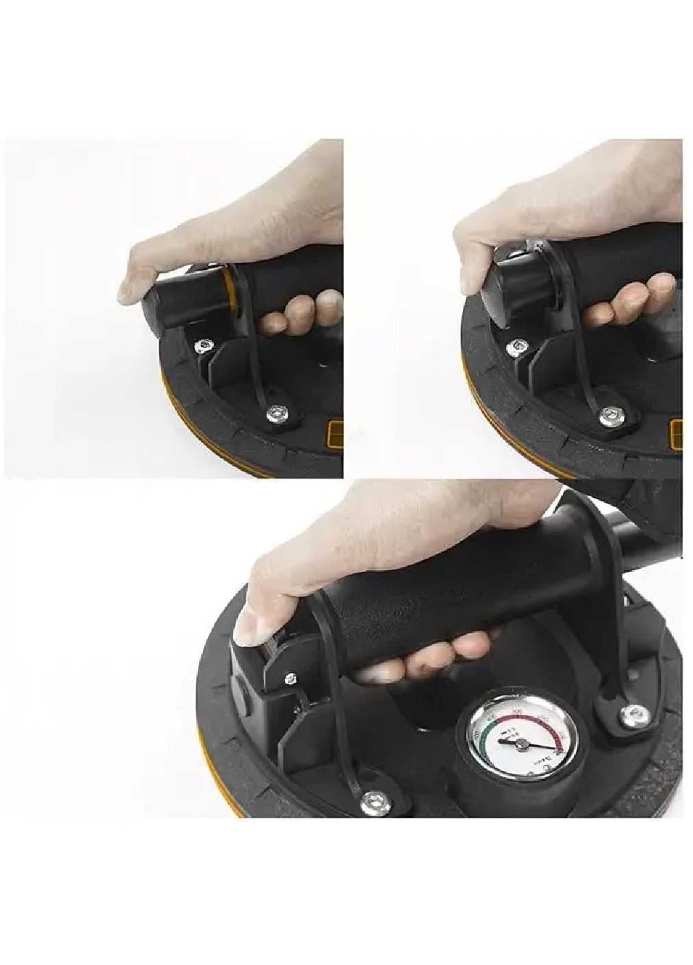 Вакуумная присоска с манометром насосом для стекла плитки в кейсе чемодане грузоподъемность 200 кг (479226-Prob) Unbranded (316355165)