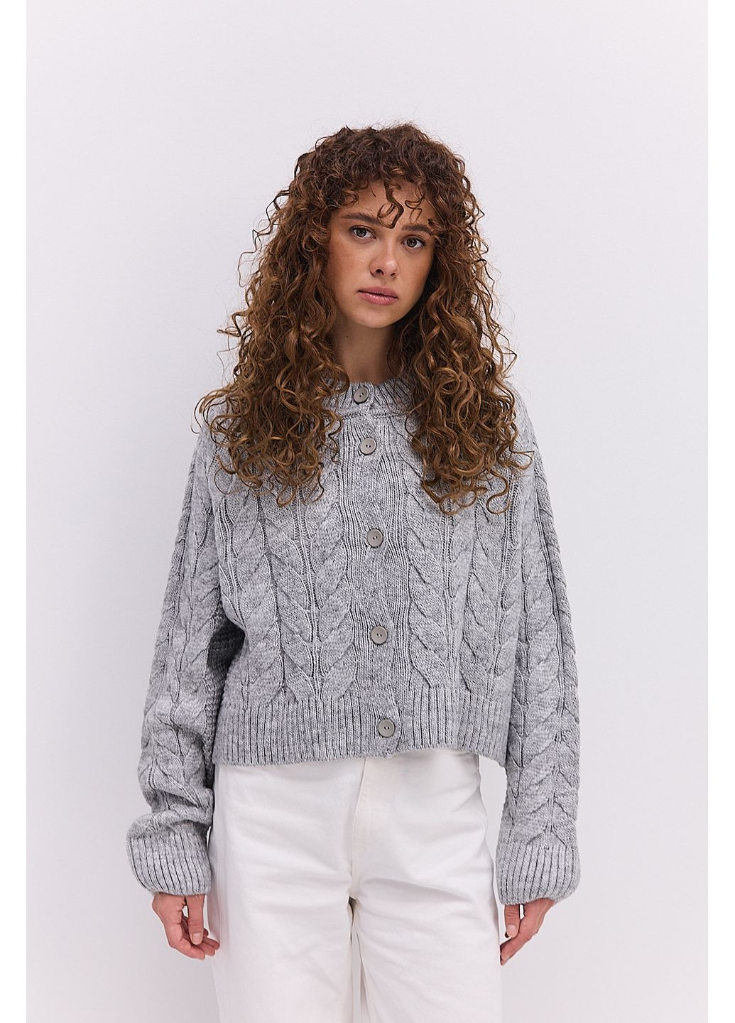 Жіночий в`язаний кардиган короткий Arjen (362556050)