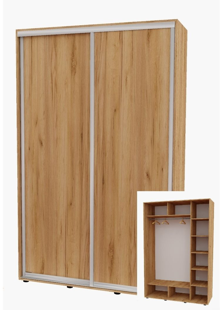 Шкаф-купе двухдверный 160*60*240 см Дуб крафт золотой 2 двери ДСП Алекса (356772057)