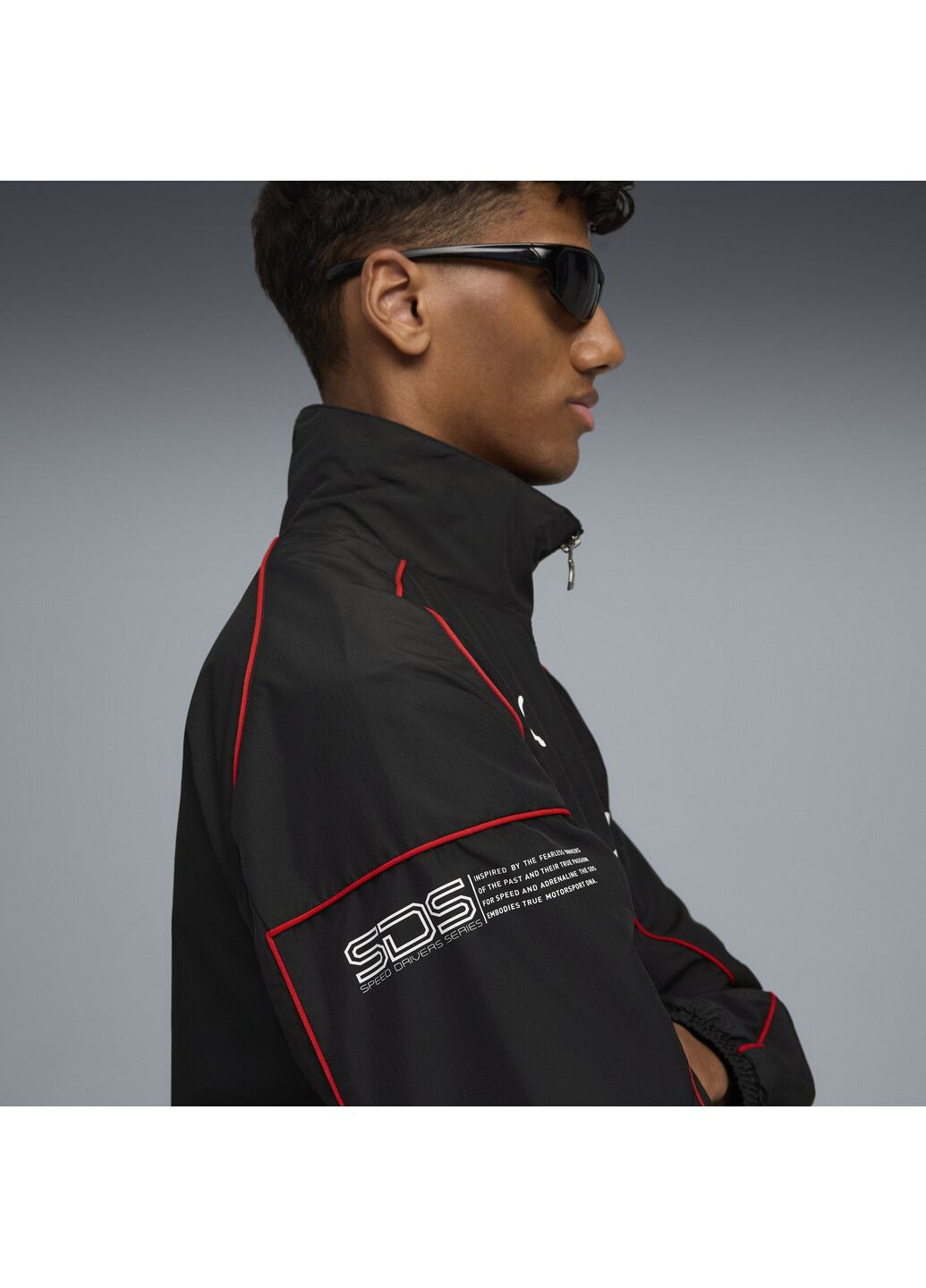 Черная демисезонная куртка f1® sds2.0 woven jacket men Puma