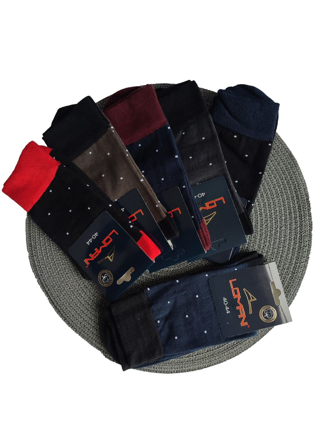 Комбинированные носки высокие хлопковые 6 пар упаковка ml 201/6 р.40-44 разные цвета Lomani (331290958)