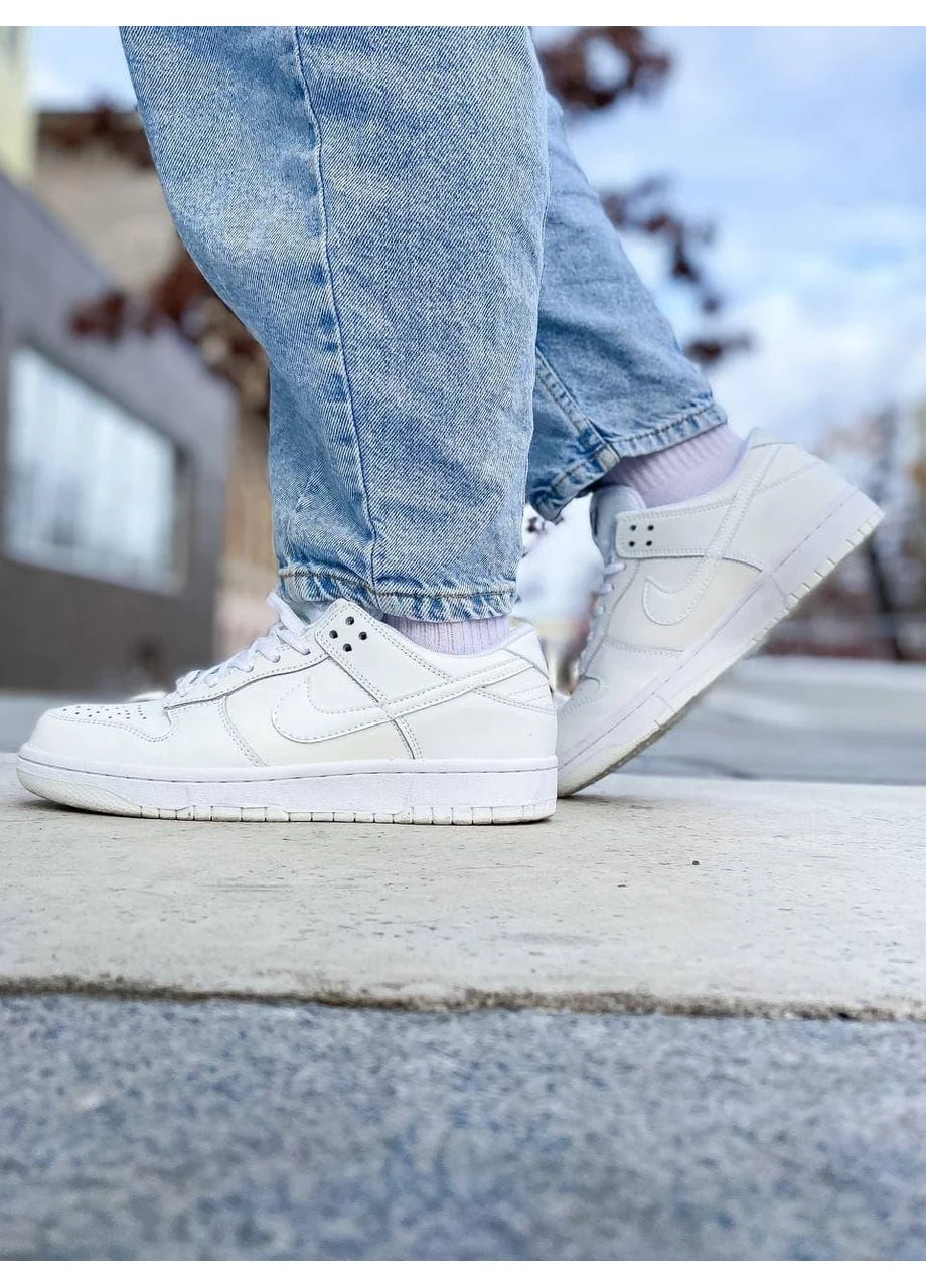 Белые летние кроссовки nike dunk full white найк данк No Brand