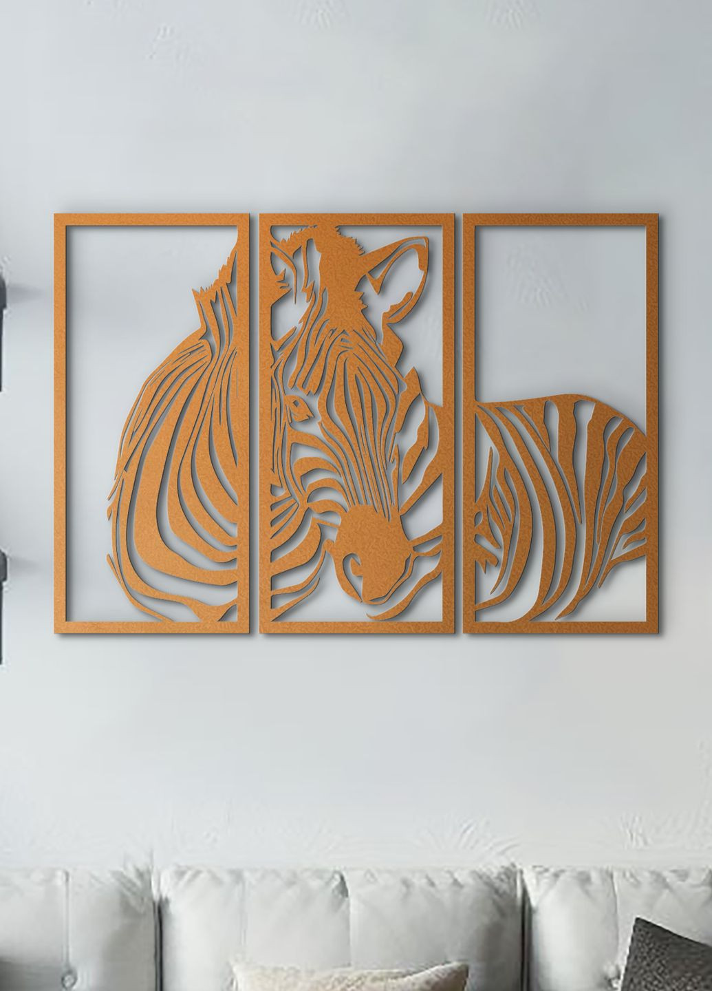 Картина лофт, настенный декор для дома "Зебра модульная картина", декоративное панно 40х60 см Woodyard (292113651)