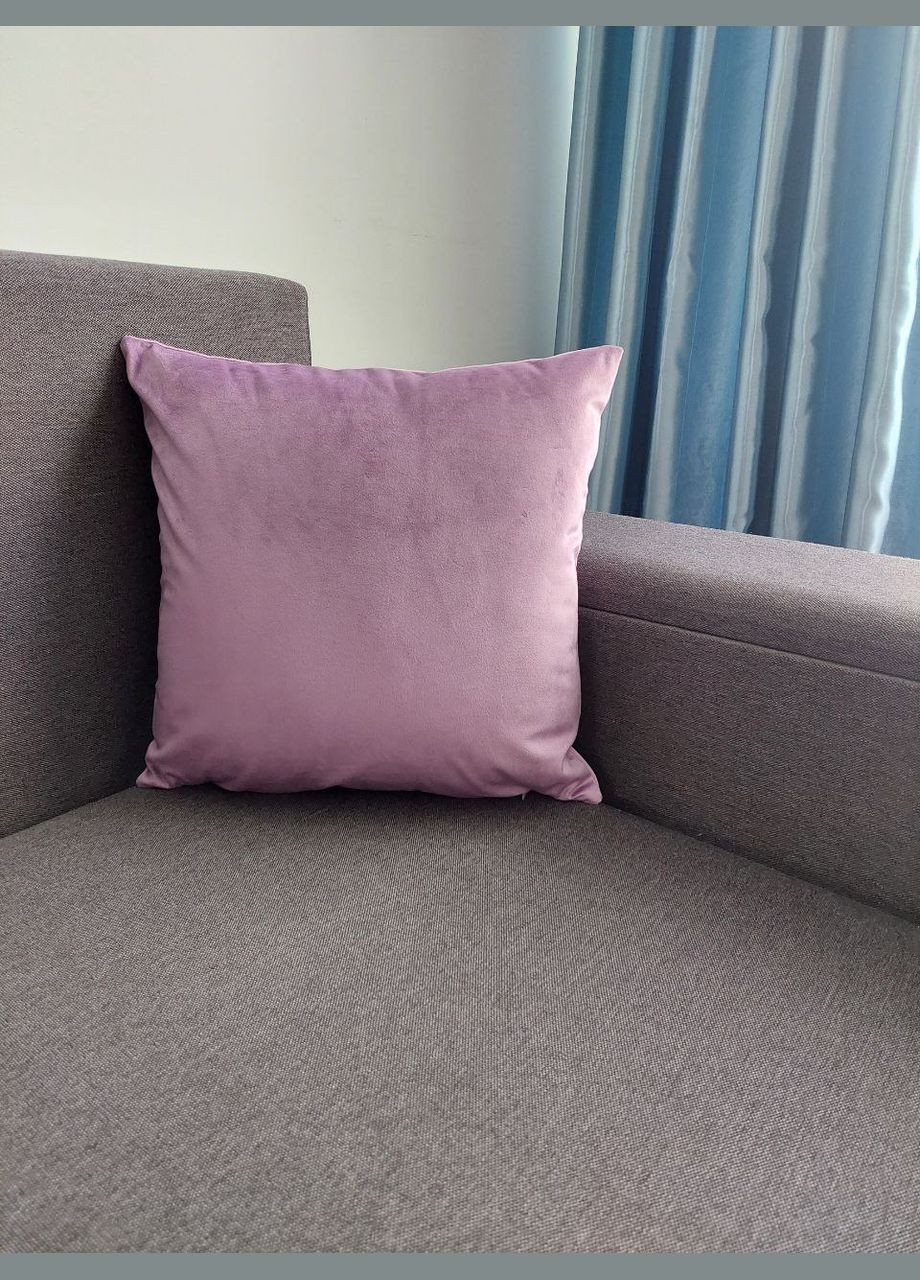 Декоративна наволочка з бархату бузкового кольору. Квадратна декоративна наволочка 40*40см Sofia Наволочка (338624921)