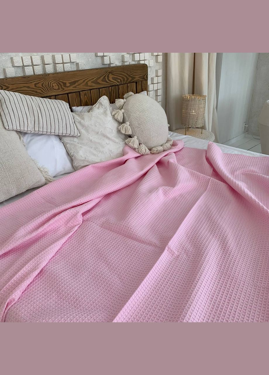 Вафельное покрывало евро макси Розовое (240*220) Glav Textile (297365333)