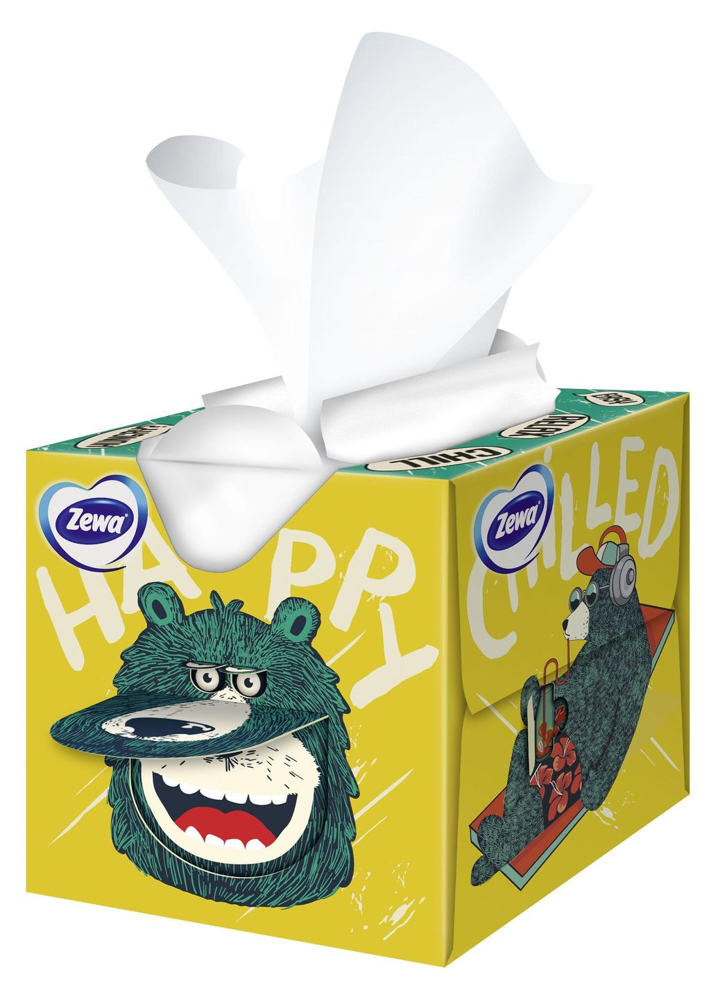 Салфетки косметические Kids Zoo Cube трехслойные, 60 шт. Zewa 6287 (328398161)