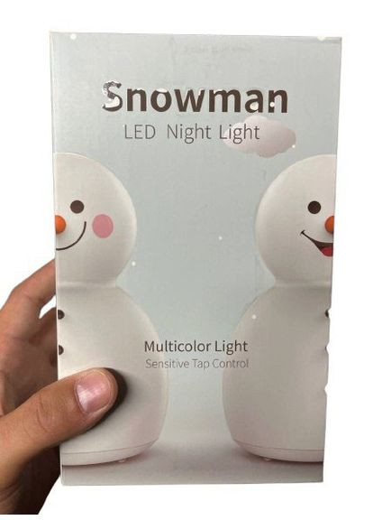Дитячий силіконовий нічник Сніговик Snowman LJC-118 світильник акумуляторний іграшка для сну No Brand (317619368)