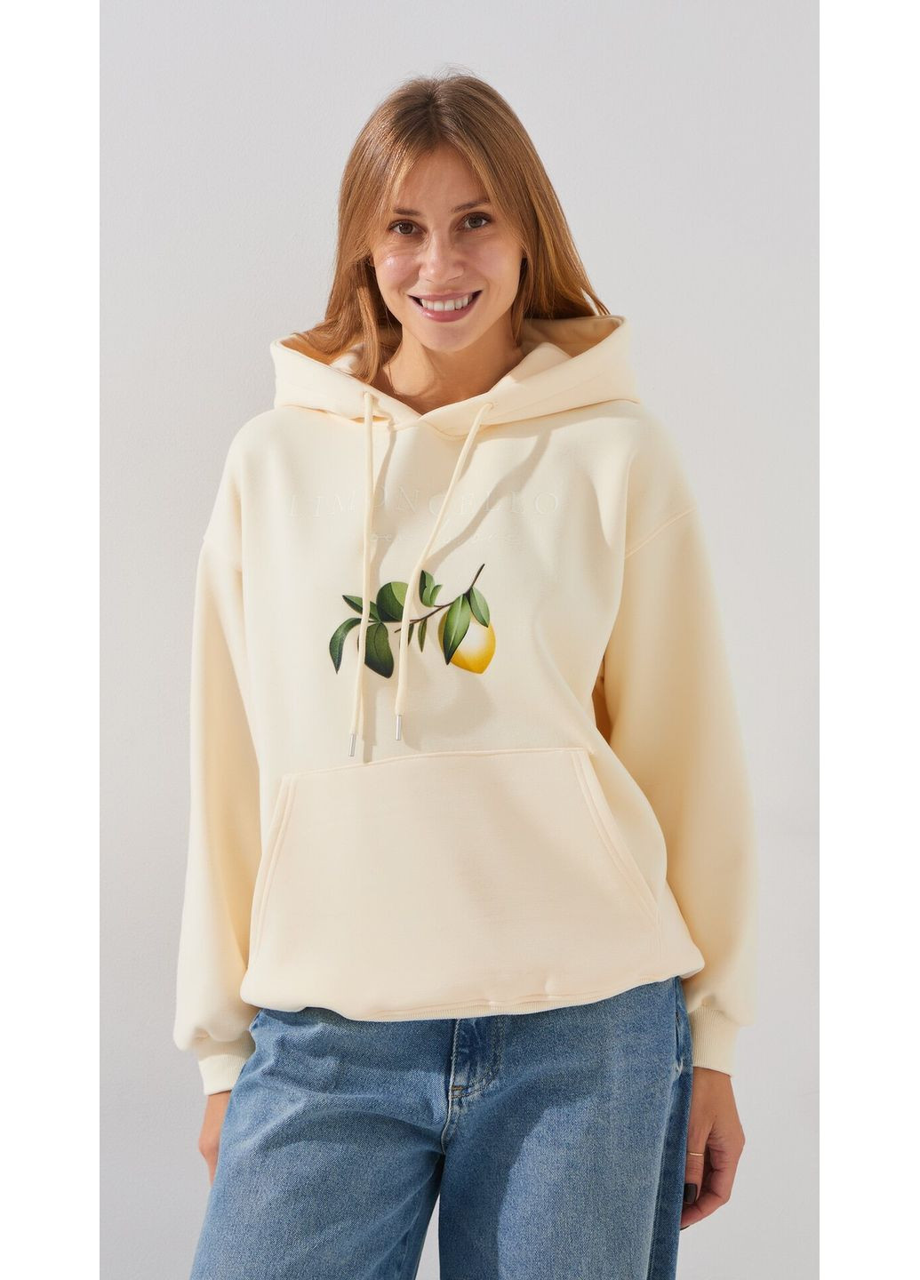 Худи с принтом женский 25-7 Молочный shop (2000999249068) No Brand (365619786)