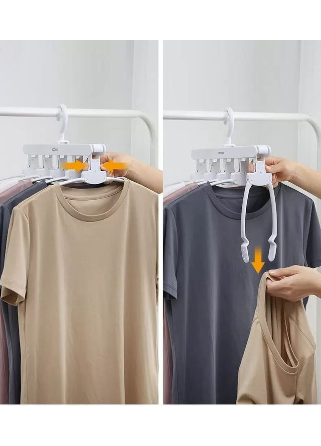 Вешалка - трансформер 5в1 MAC-26 противоскользящая для горизонтального и вертикального хранения одежды Ecoco (365812357)