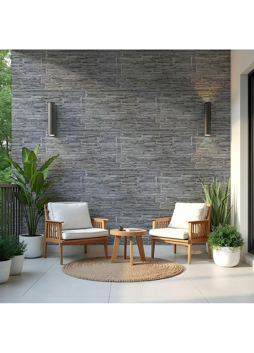 Декоративная ПВХ панель Серый камень Sticker Wall (301907225)