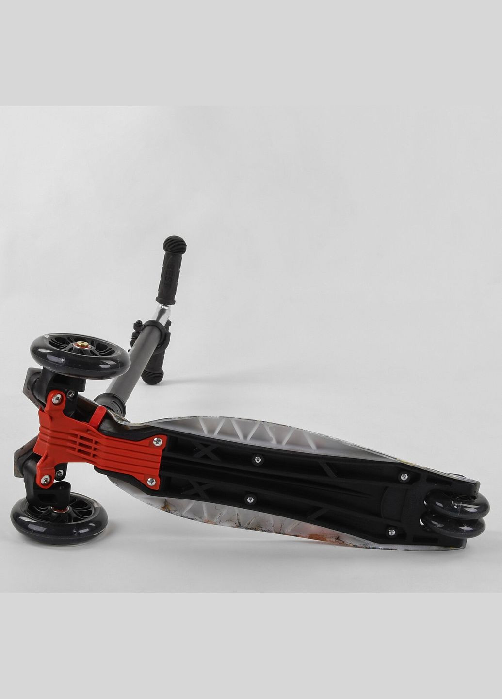 Дитячий самокат A 25779. Пластмасовий, 4 PU колеса з підсвічуванням. Чорний Best Scooter (290983351)
