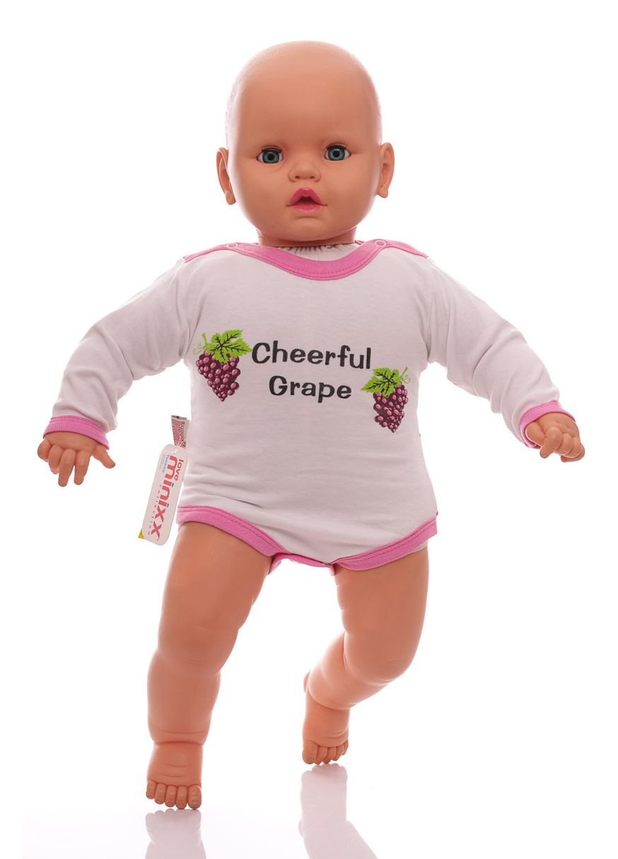 Боди с длинным рукавом для девочки интерлок с Виноградом MiniPapi 62 см (30927) BABYKROHA (297199606)