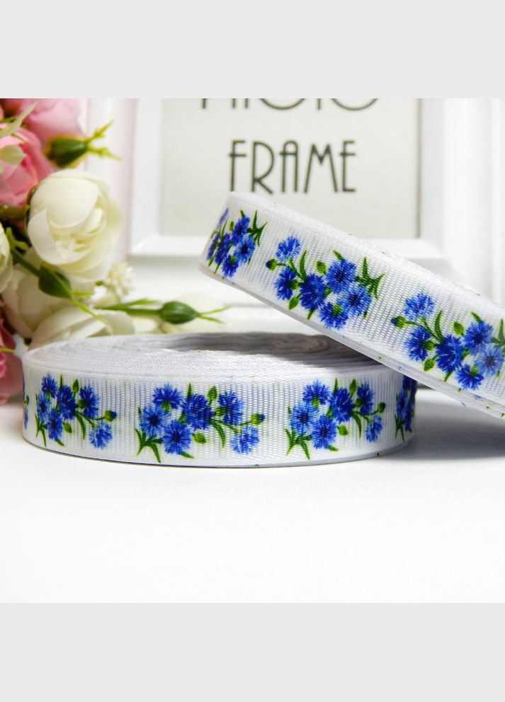Лента репсовая с украинским мотивом Василька, 1,5 см No Brand (340484644)