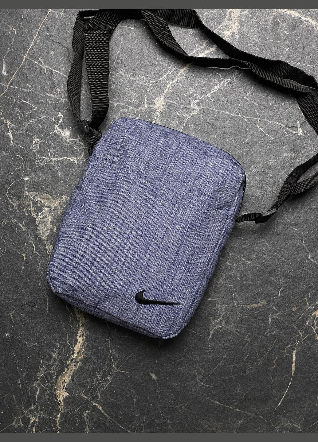 Барсетка фіолетовий меланж з чорним лого No Brand (330128503)