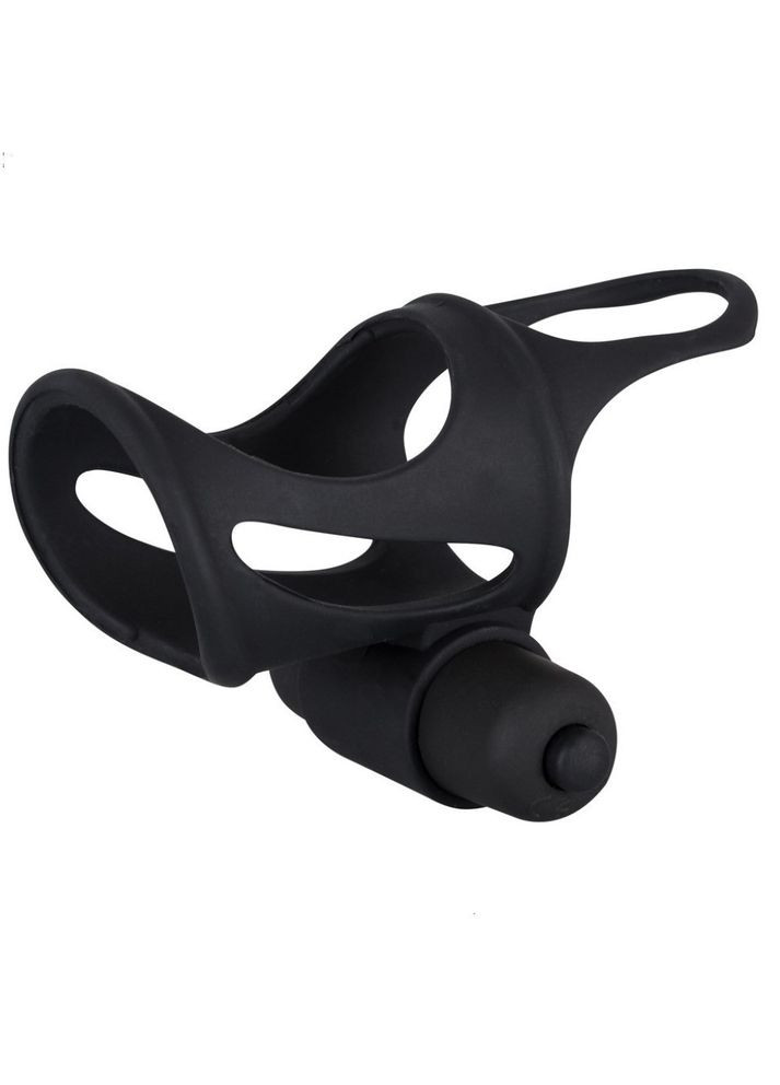 Вибронасадка на пенис с кольцом для мошонки Black Velvet "Sleeve Vibe" Black Velvets (301510018)