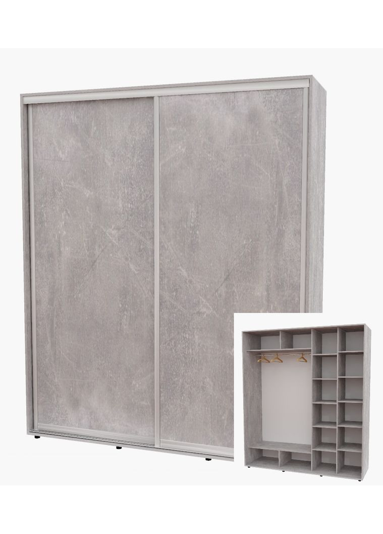 Шафа-купе дводверна 200*60*250 см Індастріал 2 двері ДСП Алекса (360434015)
