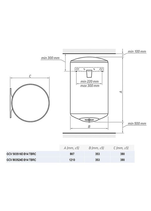 Бойлер 304890 TESY GCV 503516D B14 TBRC (280938850)