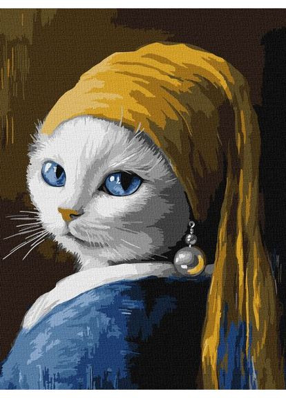 Картина по номерам – Кошка с жемчужной серёжкой ©art_selena_ua 30х40 см IDEYKA (363986787)