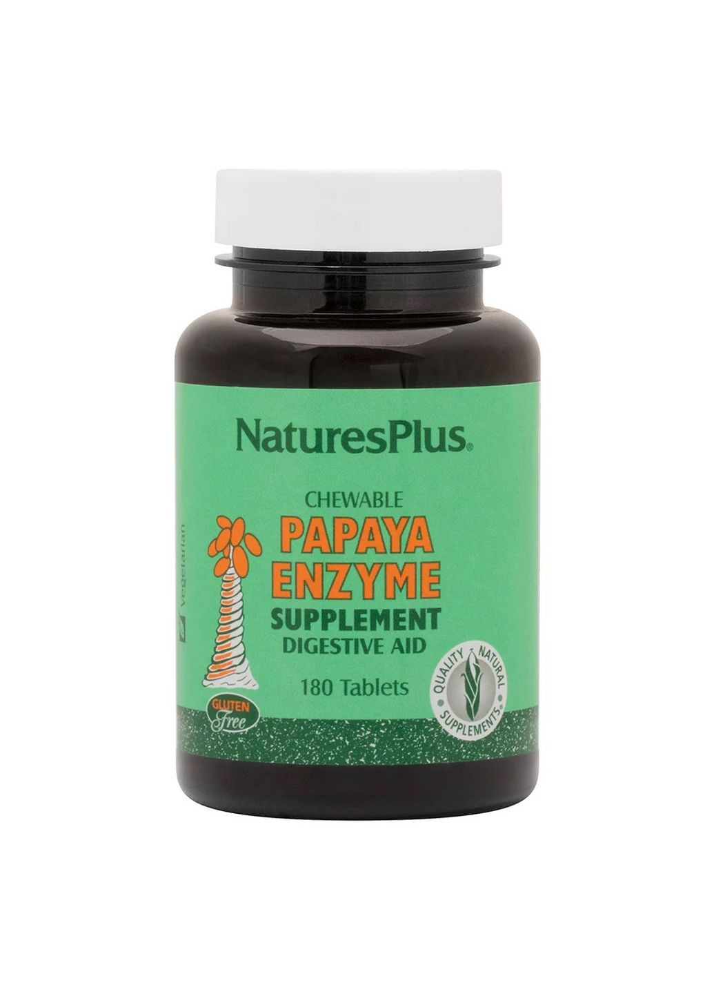 Натуральна добавка Papaya Enzyme, 180 жувальних таблеток Natures Plus (293483138)