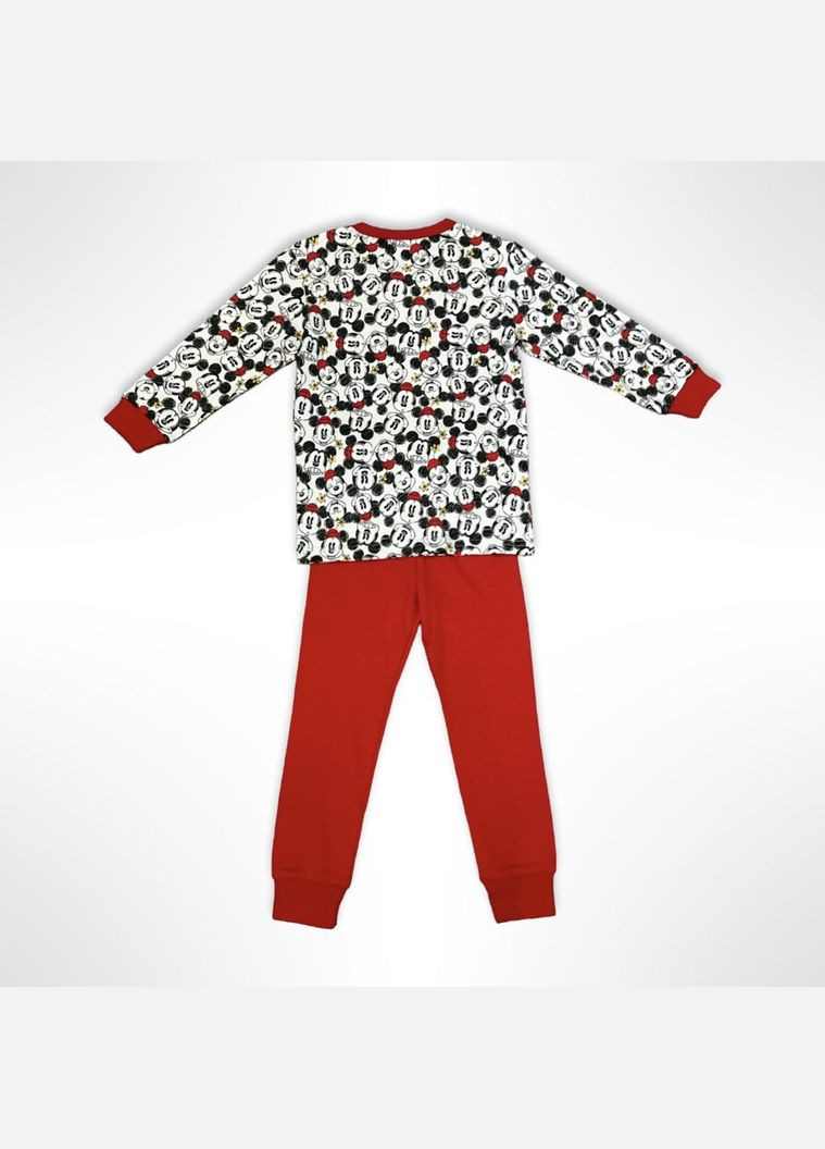 Комбінована всесезон піжама дитяча (футболка з довгими рукавами + штани) тм sunny (україна) міккі маус 122 см червоно-біла (0341) лонгслів + брюки No Brand