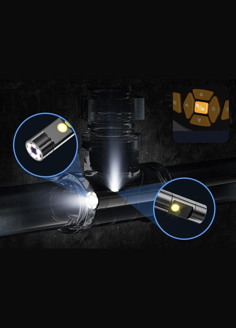 Эндоскоп автомобильный с монитором 4.3" ZCF К1 8 мм с жестким кабелем 1 м (R051157) IPS (349844817)