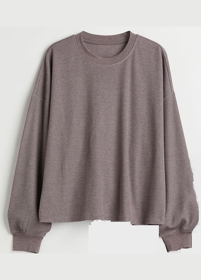 Світшот піжамний H&M - крій меланж сіро-бежевий домашній - (284662596)