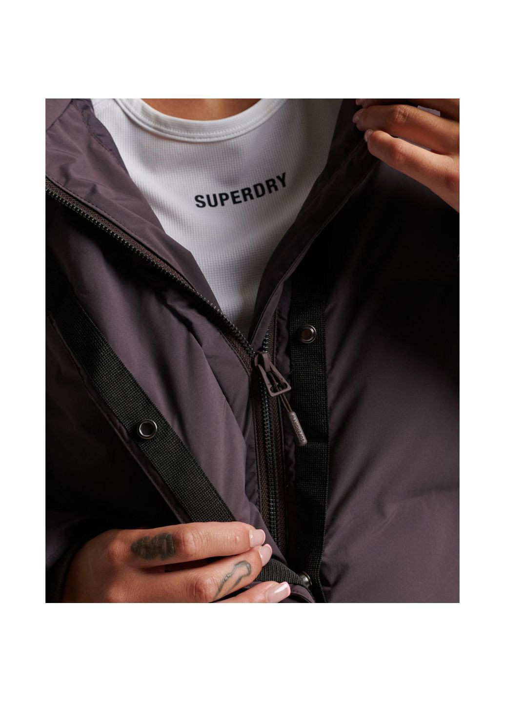 Бузковий Пуховик Superdry