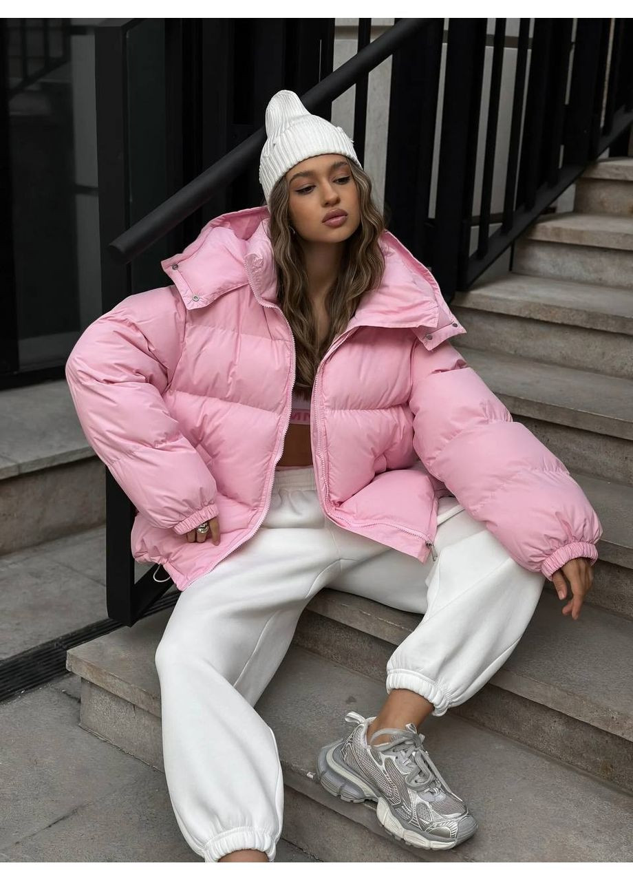Розовая зимняя куртка женская No Brand