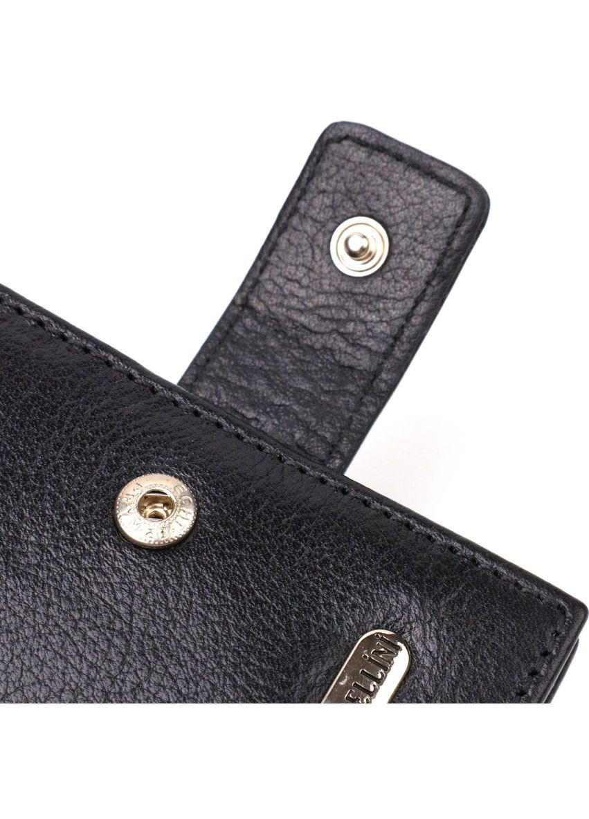 Гаманець чоловічий Шкіряний гладкий 21772 Чорний Canpellini (306881581)