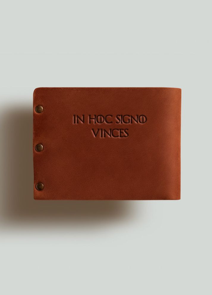 Гаманець на заклепках Братство натуральна шкіра Crazy horse з відділеннями для карток Коричневий Turtle (302660169)