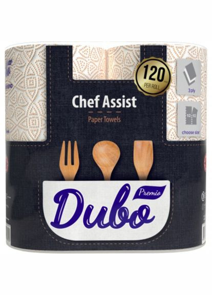 Паперовий рушник Диво premio chef assist 3 шари 120 відривів 2 рулони (268139656)