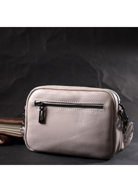 Сумка крос-боді через плече для телефону та документів жіноча з натуральної шкіри маленька Білий 37281 Vintage (353690083)