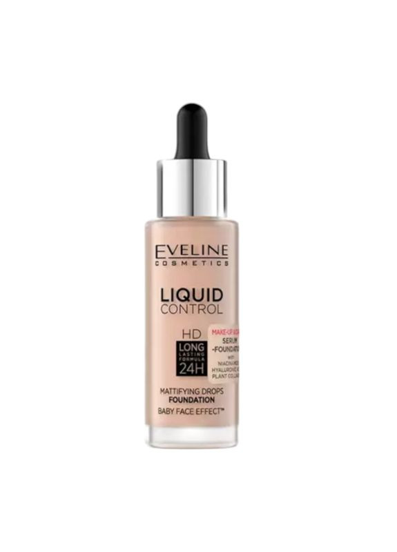 Тональна основа рідка LIQUID CONTROL IVORY BEIGE NIACYNAMID N 003 32 мл. 8541 Eveline Cosmetics (340111325)