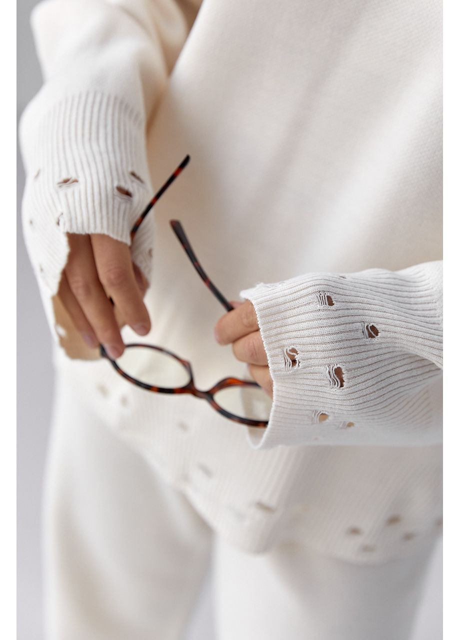 Трикотажний костюм із рваним ефектом - сірий колір Lurex (364967869)