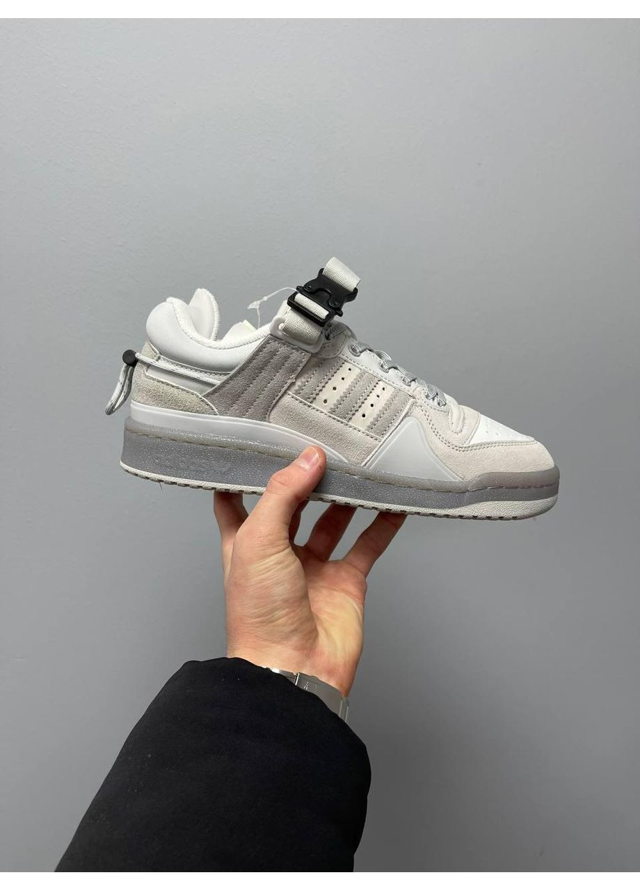 Сірі Осінні кросівки чоловічі adidas forum x bad bunny light grey адідас форум бед банні No Brand