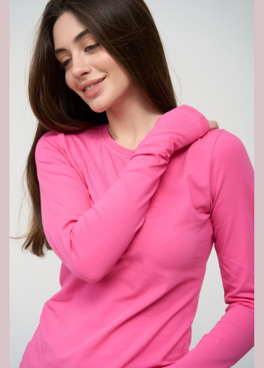 Жіночий базовий лонгслів колір рожевий р.XS 452647 New Trend (285711513)