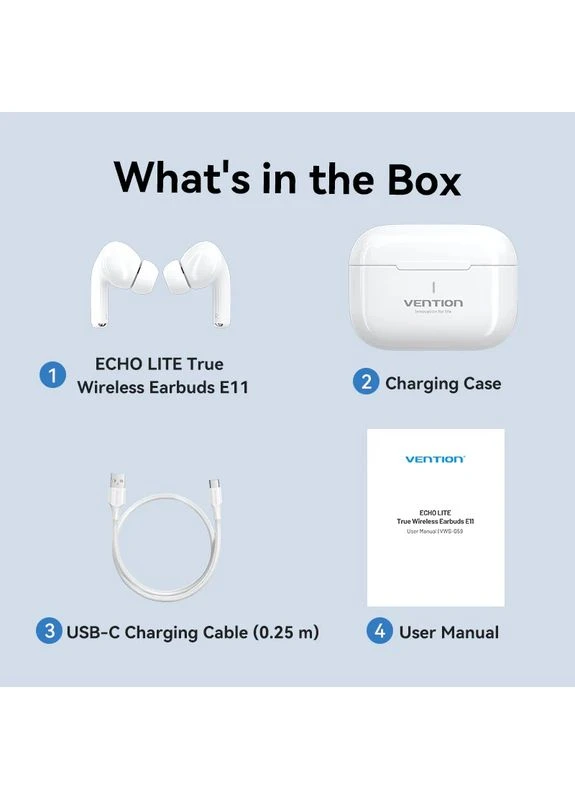 Гарнітура Elf Earbuds ECHO LITE E11 White (NBVW0) Vention (377473926)