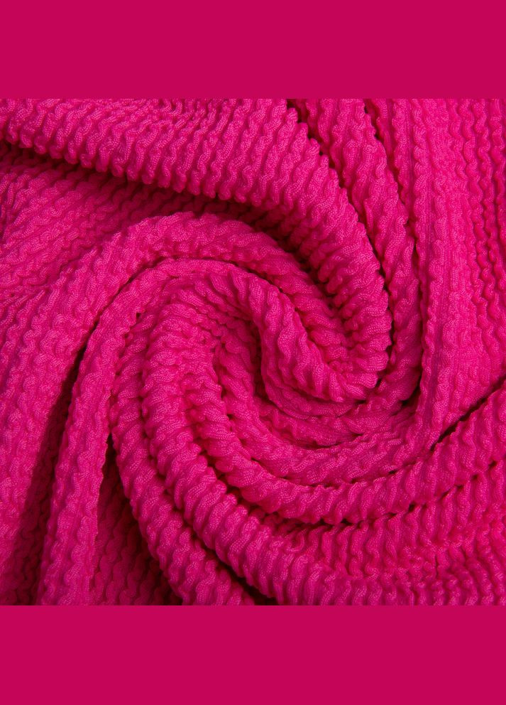 Тканина трикотаж біфлекс фактурний гофрований жатка яскраво-рожева IDEIA (275869938)
