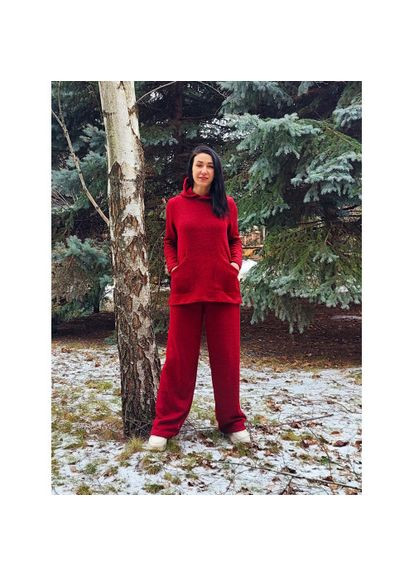 Теплий жіночий костюм в'язаний коричневий No Brand (356515644)