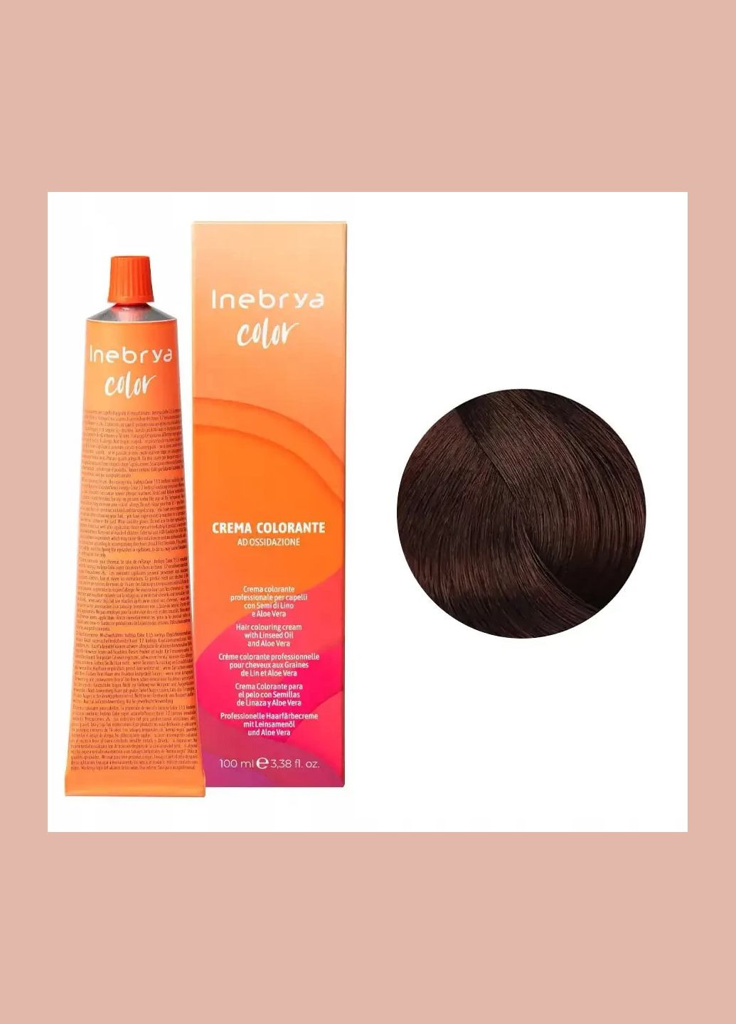 Кремкраска для волос Color Linseed Oil and Aloe Vera 6/9 темно-русый горький шоколад 100 мл Inebrya (314710571)
