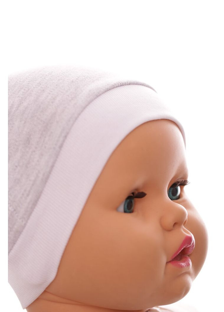 Шапка з вузликом інтерлок сіра 1м+ (50142) BABYKROHA (317042795)